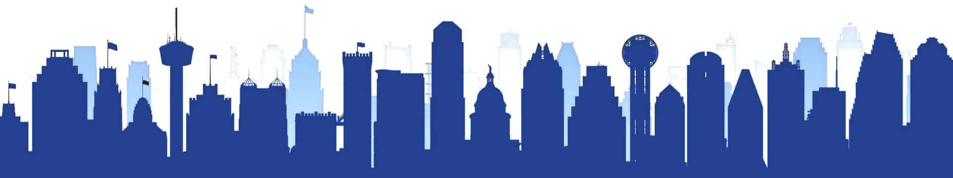Texas skyline with multiple buildings